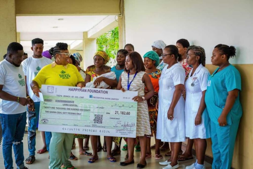 happy-man-foundation-settles-medical-bills-of-12-new-mothers-at-lekma-hospital
